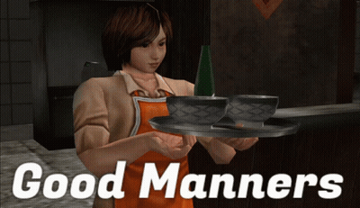 Woman In Apron Holding Tray Of Bowls GIF