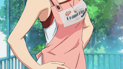 Woman In Apron Saying Grand Elite GIF