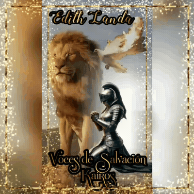 Woman in Armor Kneeling Before Lion