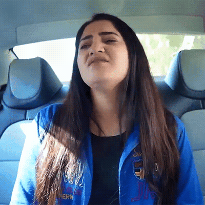 Woman In Back Seat Blue Jacket Southern GIF