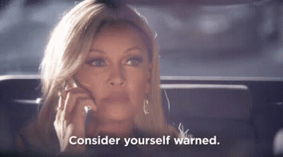 Woman In Back Seat Saying Consider Yourself Warned GIF