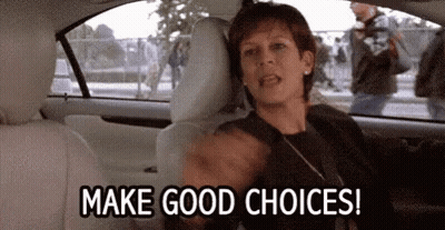 Woman In Back Seat Saying Make Good Choices GIF
