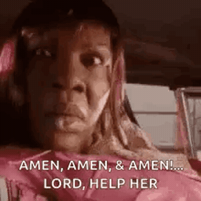 Woman In Back Seat With Pink Blanket Praying GIF