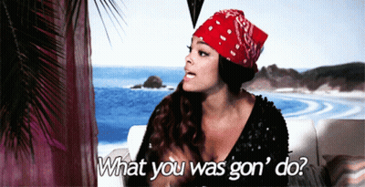 Woman In Bandana Saying What You Was Gon Do GIF