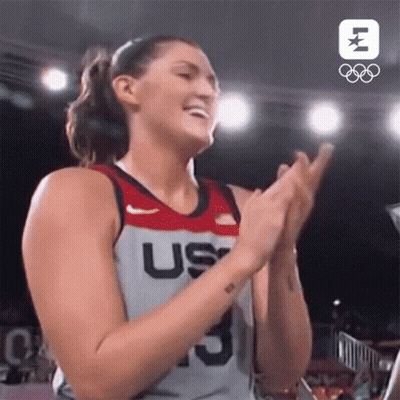 Woman In Basketball Uniform Clapping GIF