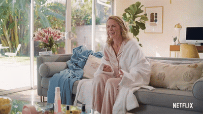 Woman In Bathrobe On Couch Netflix GIF
