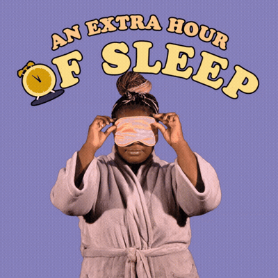 Woman In Bathrobe With Extra Hour Of Sleep GIF
