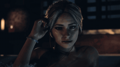 Woman In Bathtub Wearing Headphones Looking At Camera GIF