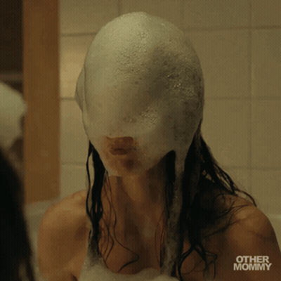 Woman In Bathtub With Soap On Face Other Mommy GIF