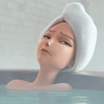 Woman In Bathtub With Towel On Head GIF