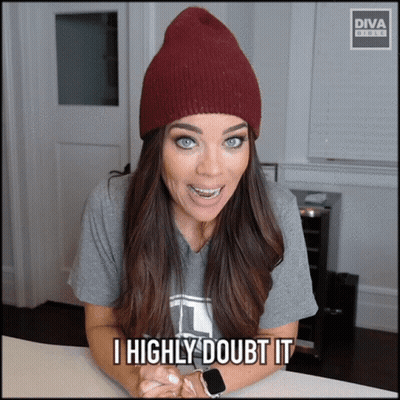 Woman in Beanie With I Highly Doubt It T-Shirt