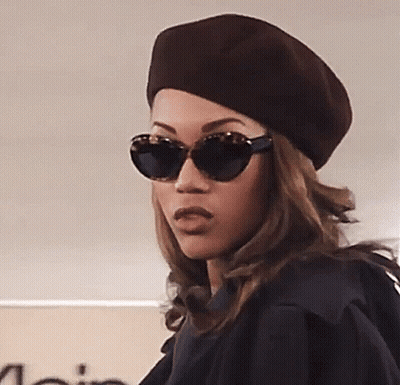 Woman In Beret And Sunglasses GIF