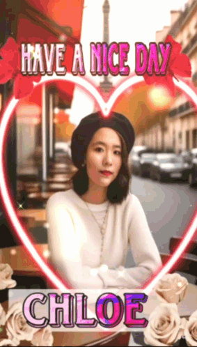 Woman In Beret With Have A Nice Day Chloe GIF