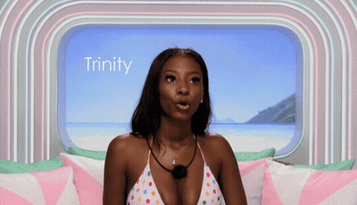 Woman In Bikini By Window With Trinity GIF