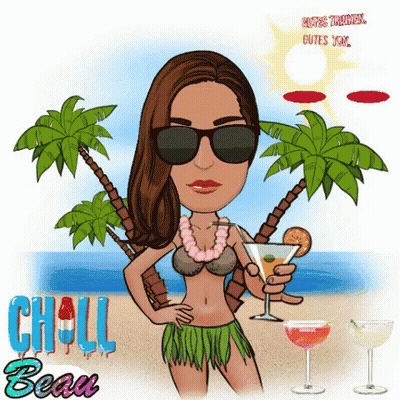 Woman In Bikini Holding Drink GIF
