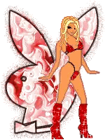 Woman In Bikini In Front Of Playboy Logo Sticker
