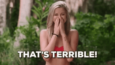 Woman In Bikini Laughing Covering Mouth GIF