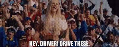 Woman In Bikini Saying Hey Driver Drive These GIF