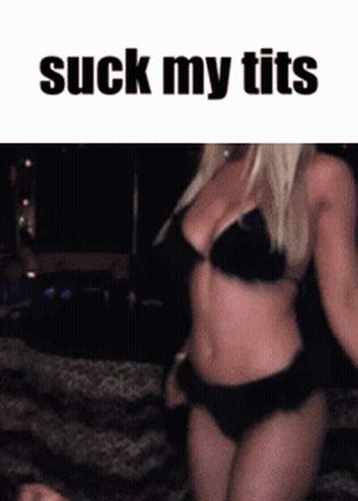 Woman In Bikini Suck My Tits GIF