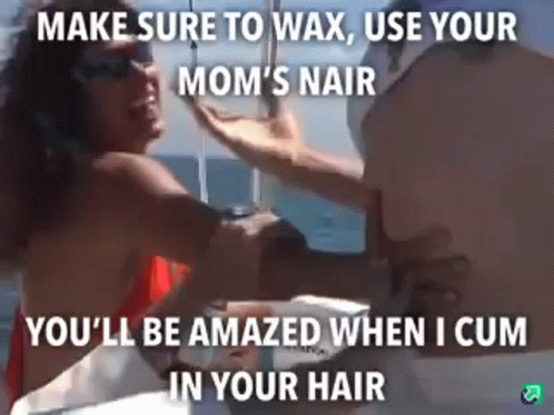 Woman In Bikini Talking To Man On Boat GIF