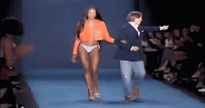Woman In Bikini Walking Runway GIF
