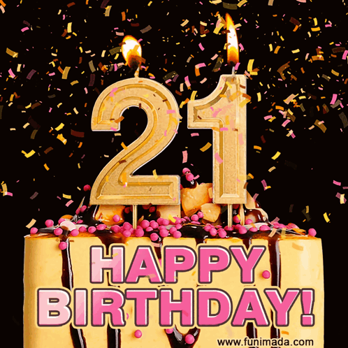 Woman In Birthday Girl Shirt With Birthday Cake GIF