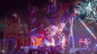 Woman In Black And Red Dress Making Funny Face GIF