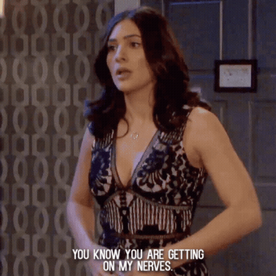 Woman In Black And White Dress Saying You Know You Are Getting On My Nerves GIF