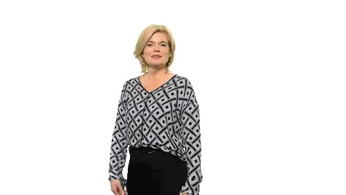 Woman In Black And White Shirt And Pants Sticker