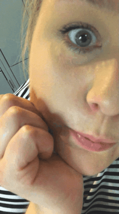 Woman In Black And White Striped Shirt Close Up GIF