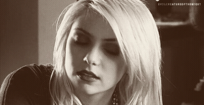 Woman In Black And White With Evil Creature Of The Night GIF