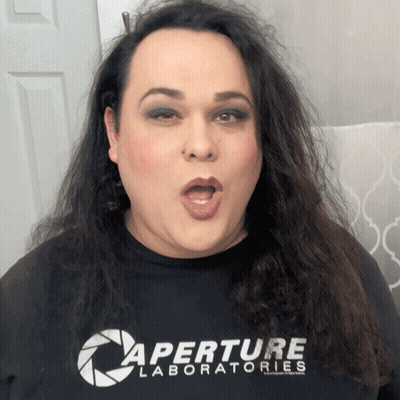 Woman In Black Aperture Laboratories T-Shirt GIF