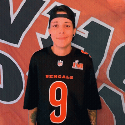 Woman In Black Bengals Jersey Number 9 GIF