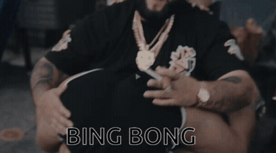 Woman in Black Bikini With Bing Bong Text