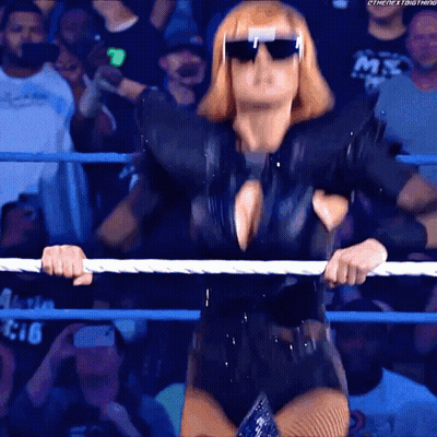 Woman In Black Bodysuit In Wrestling Ring GIF