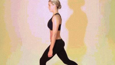 Woman In Black Bra And Leggings Walking GIF