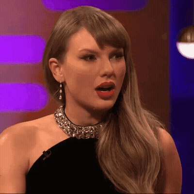 Woman In Black Dress And Choker Surprised GIF