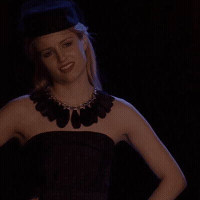 Woman In Black Dress And Hat Smiling GIF