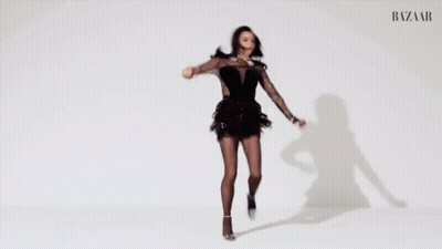 Woman In Black Dress Dancing GIF