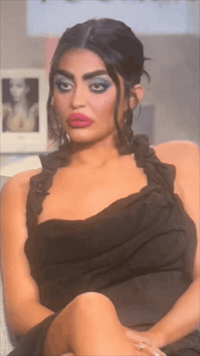Woman In Black Dress Funny Face GIF