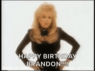 Woman In Black Dress Hands On Hips Saying Happy Birthday Brandon GIF