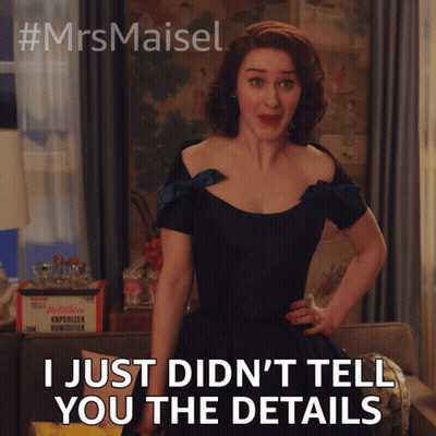 Woman In Black Dress Saying I Didn't Tell Details GIF