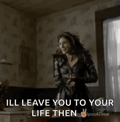 Woman In Black Dress Says I'll Leave You To Your Life Then GIF