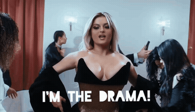 Woman In Black Dress Says I'm The Drama GIF