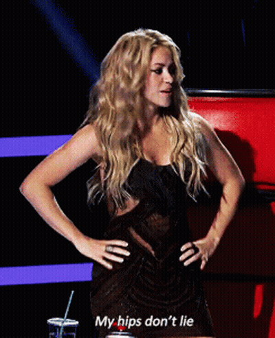 Woman In Black Dress Says My Hips Don't Lie GIF