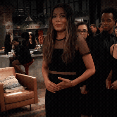 Woman In Black Dress Says Please Don't Hate Me GIF