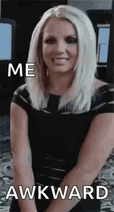Woman In Black Dress Smiling Me Awkward GIF