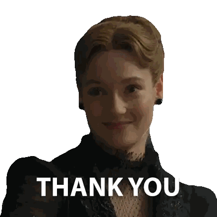 Woman In Black Dress Smiling Thank You Sticker