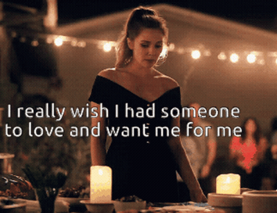 Woman In Black Dress With Candles Saying I Really Wish GIF