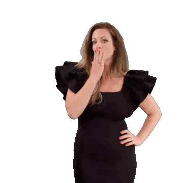 Woman In Black Dress With Ruffled Sleeves Sticker